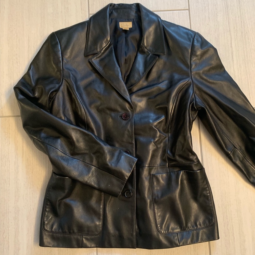 Caslon Authentic Black Leather Jacket